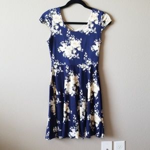 Fit and flare floral lace mini dress summer